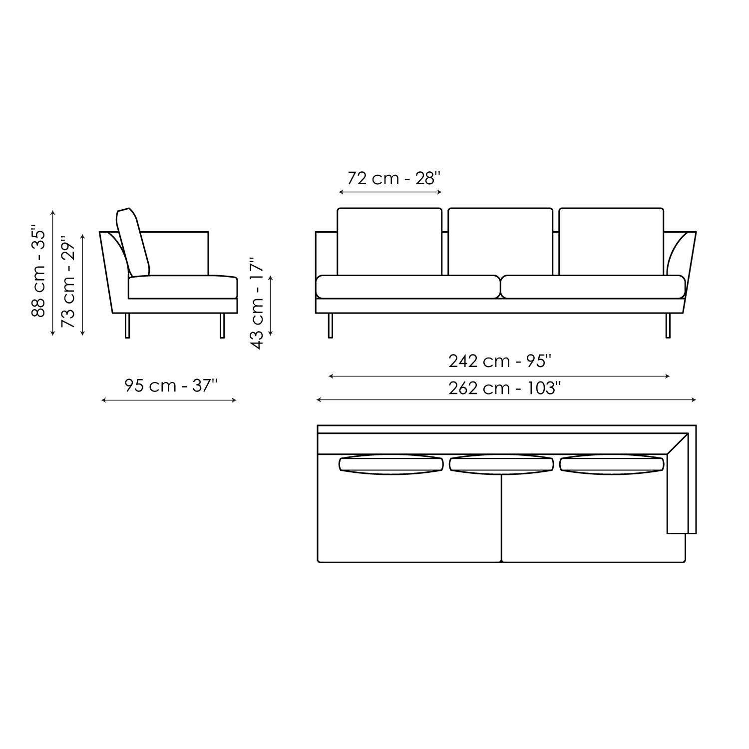 End section sofa 262