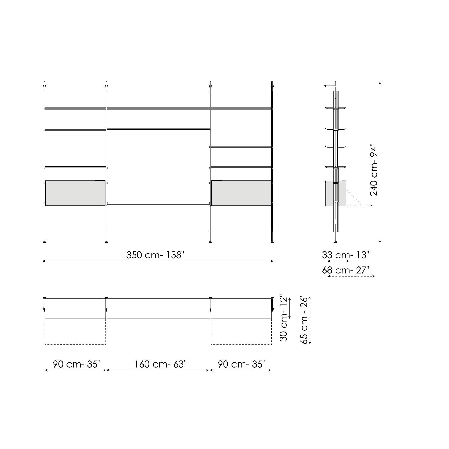 Wall fixing tv-stand module