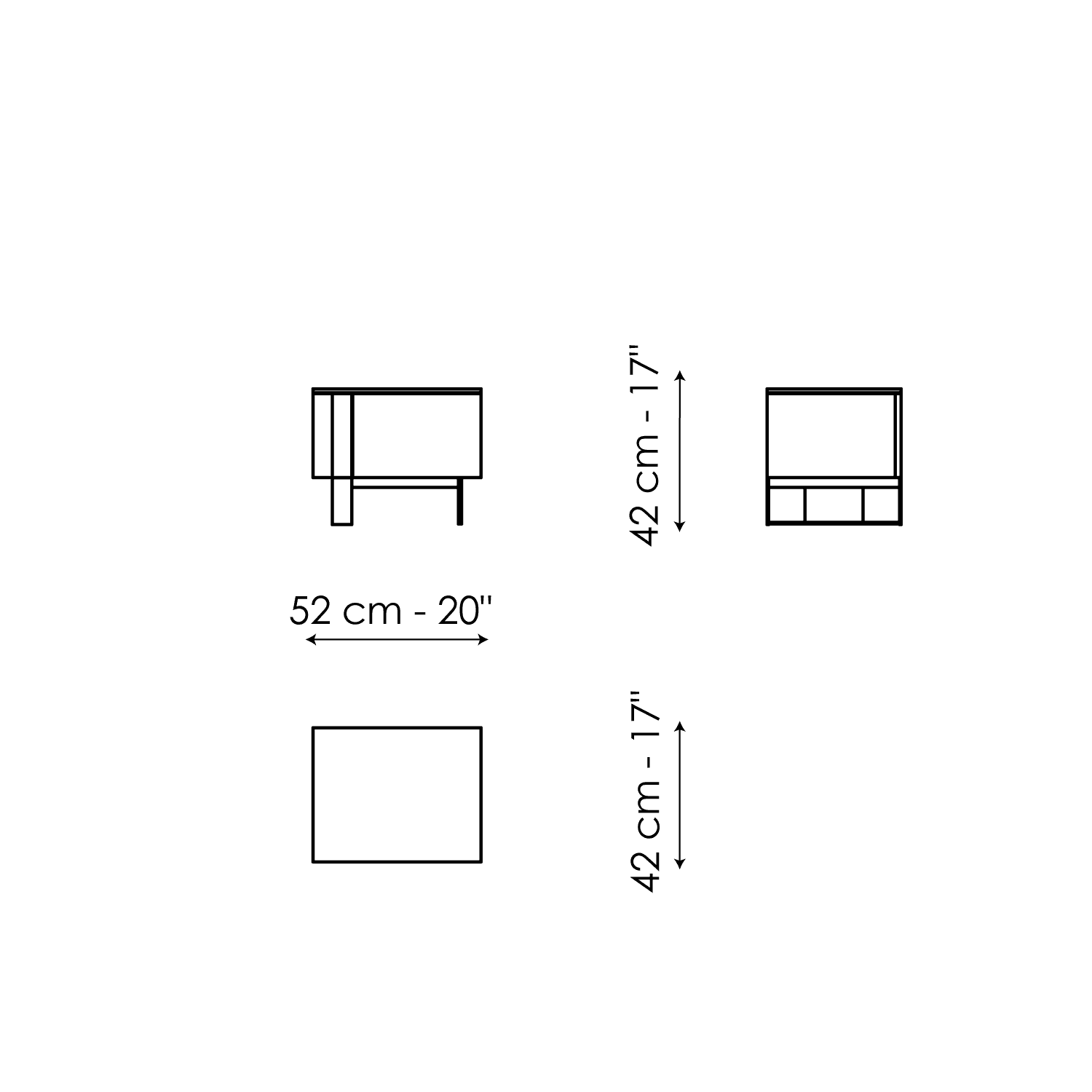 Bedside table with one drawer