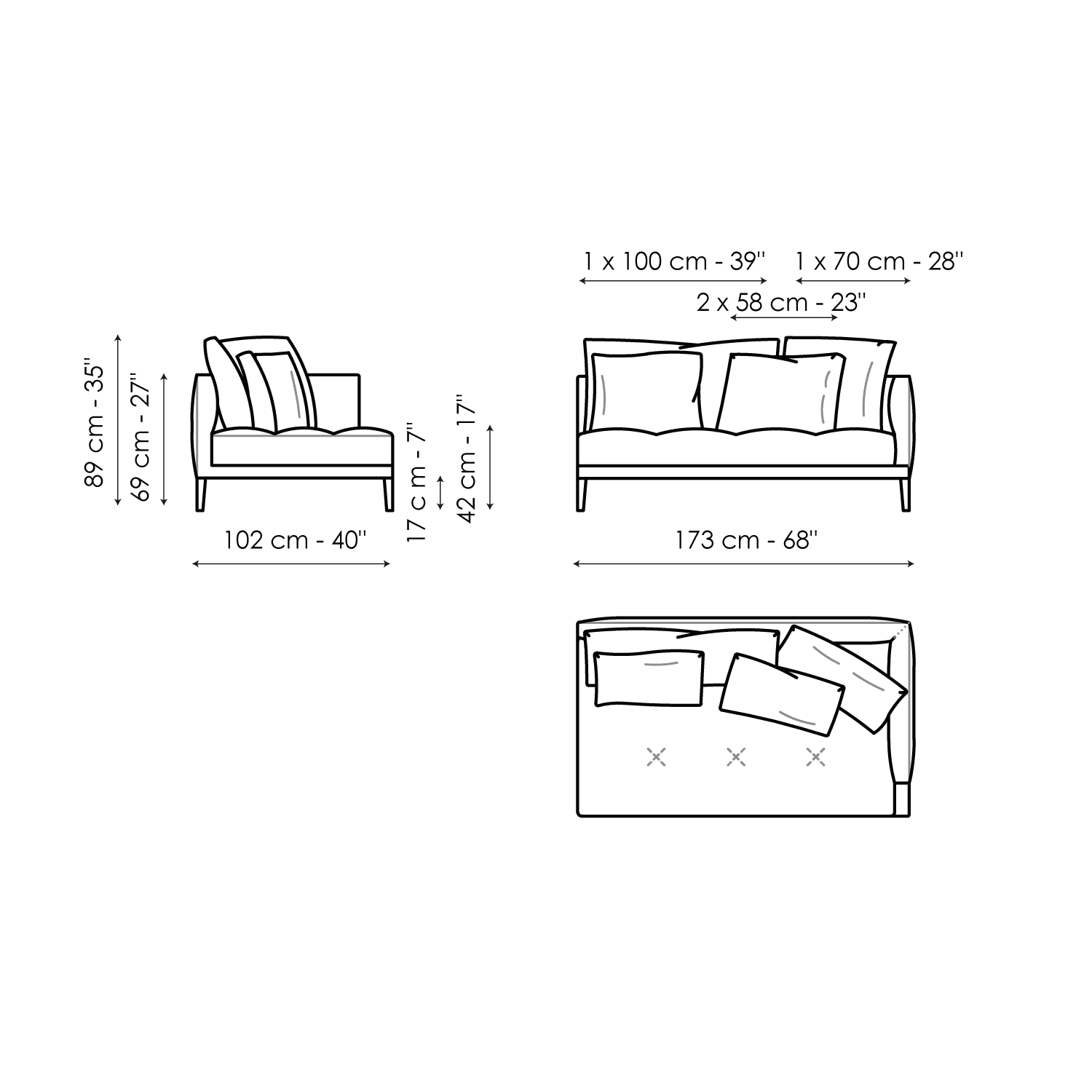 End section sofa 173
