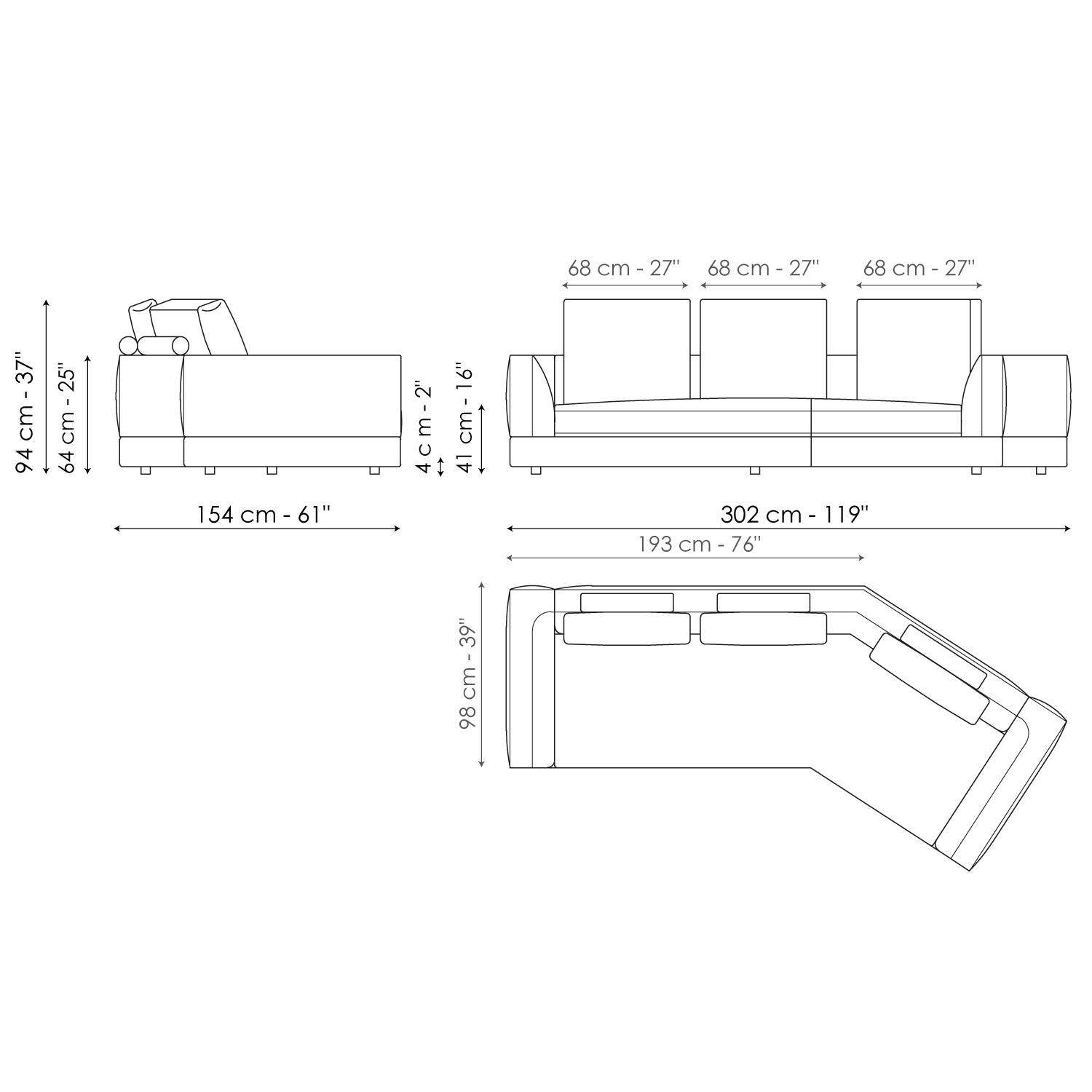 Inlcined sofa 302