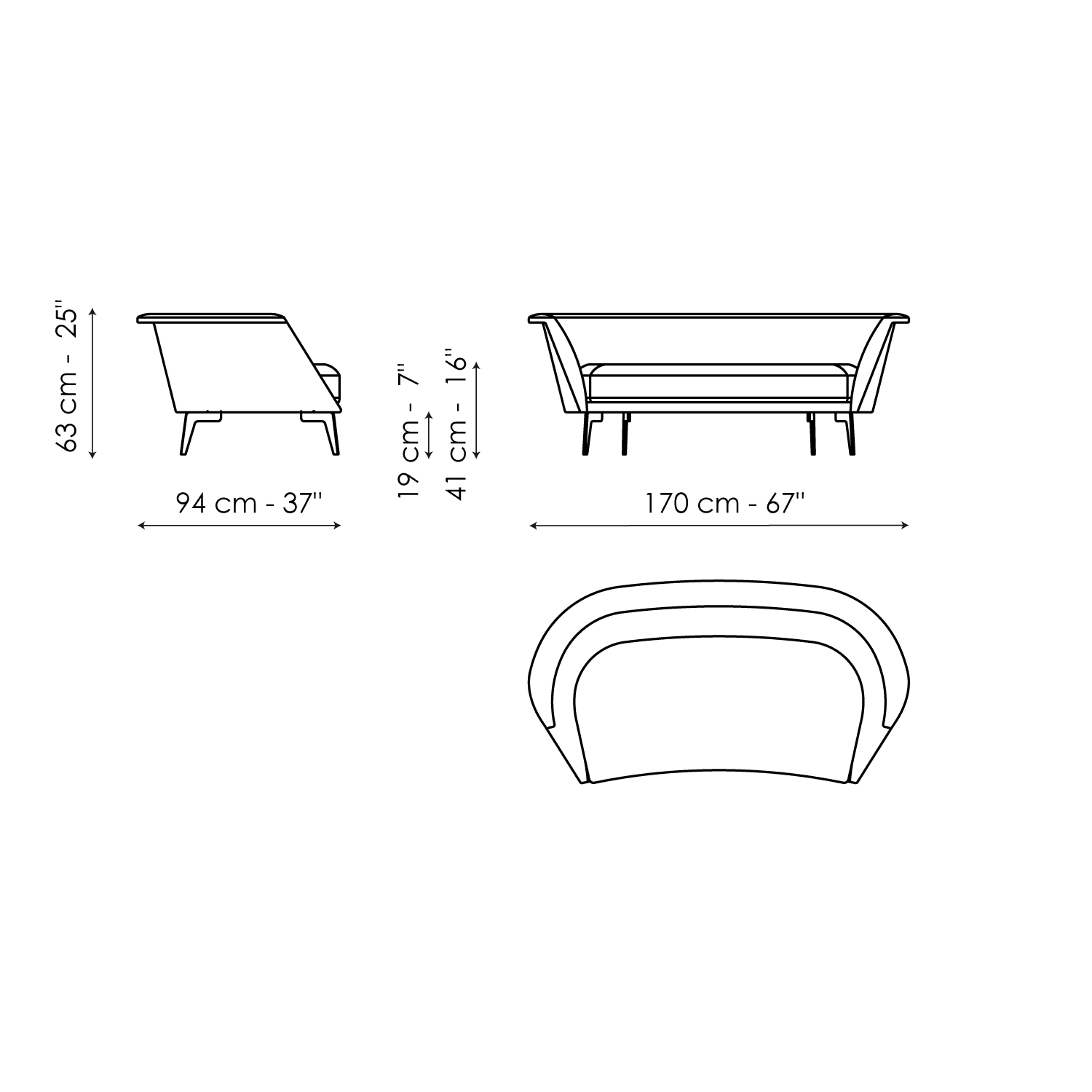 Lovy low - sofa 170