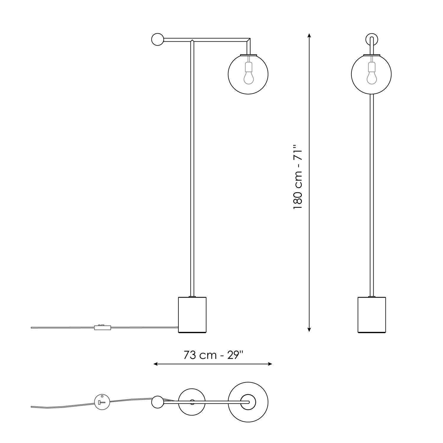 Floor lamp H 180 cm
