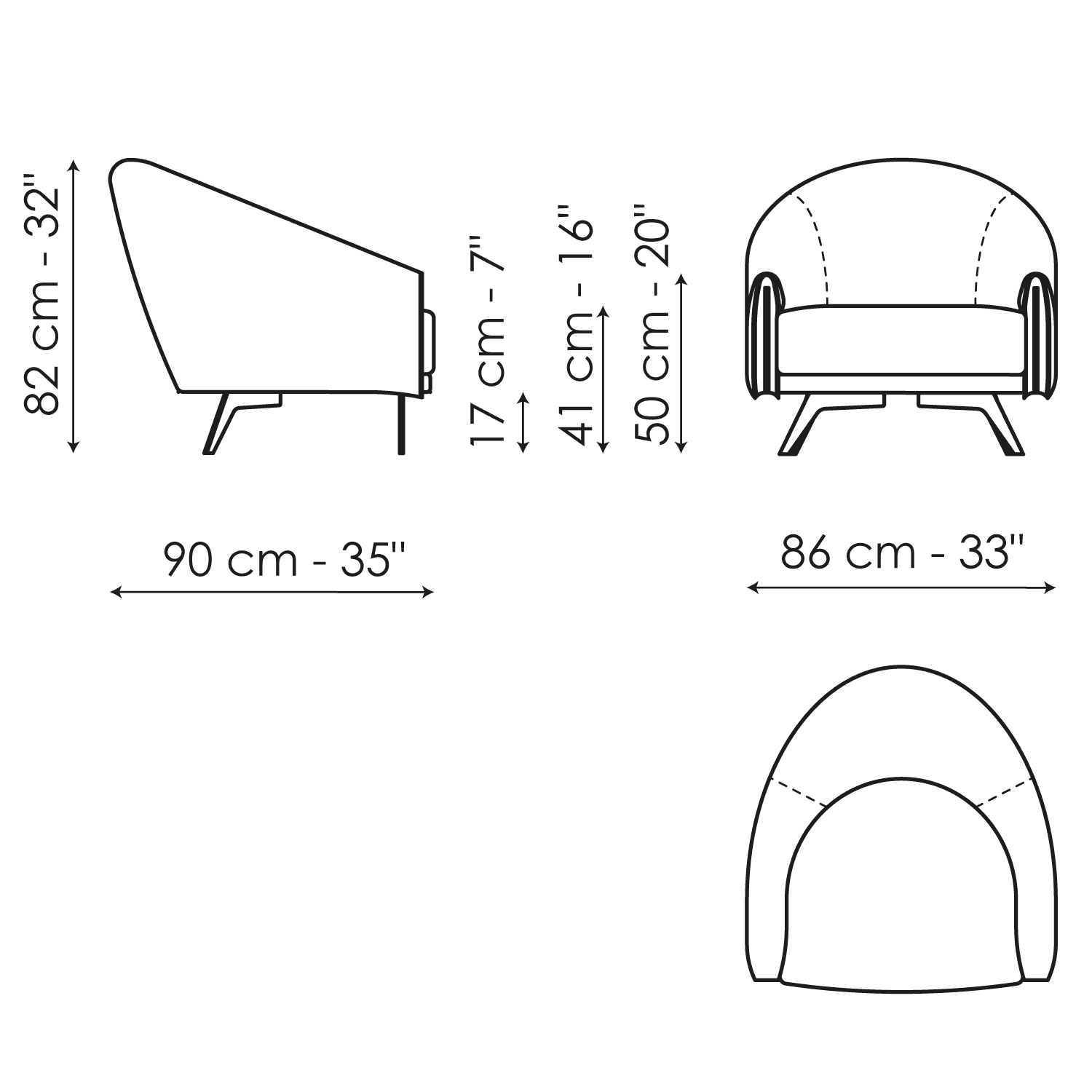 Saddle armchair