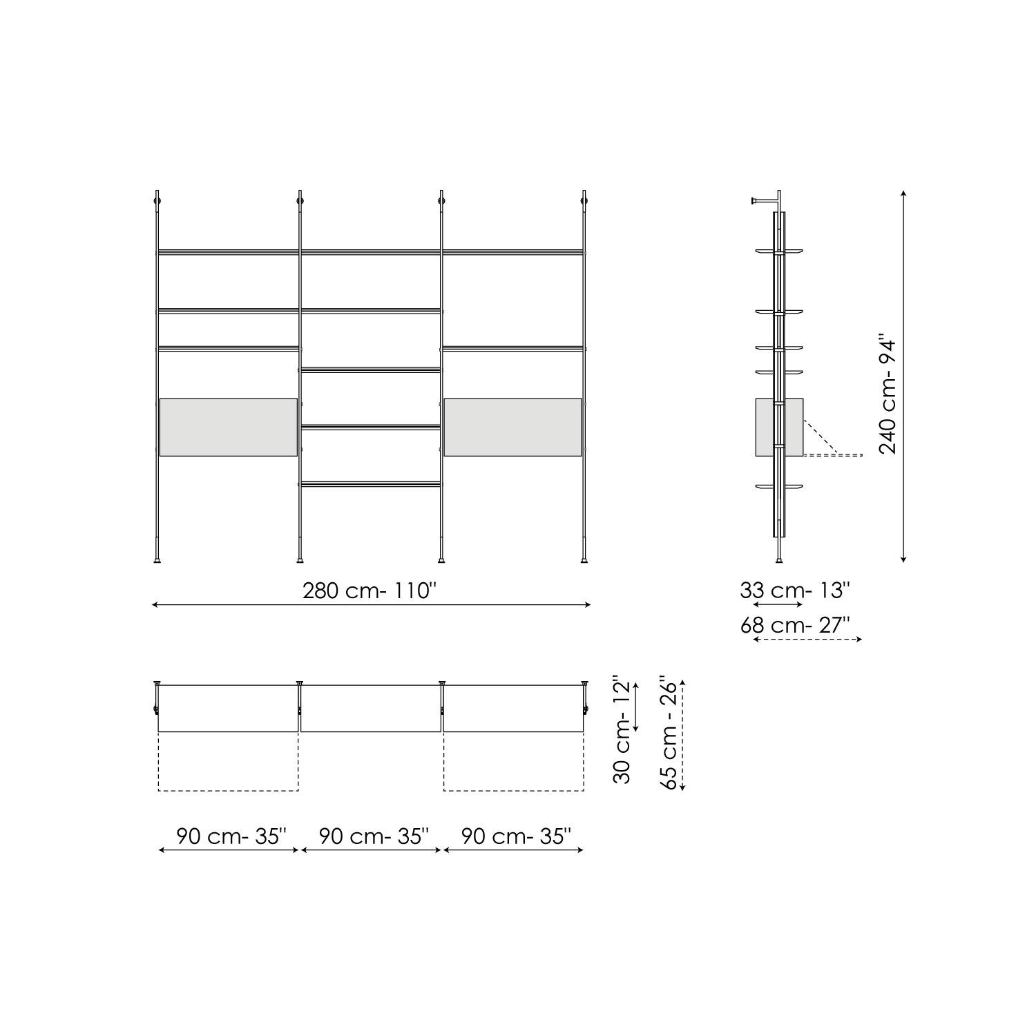 3 Module - Wandbefestigung