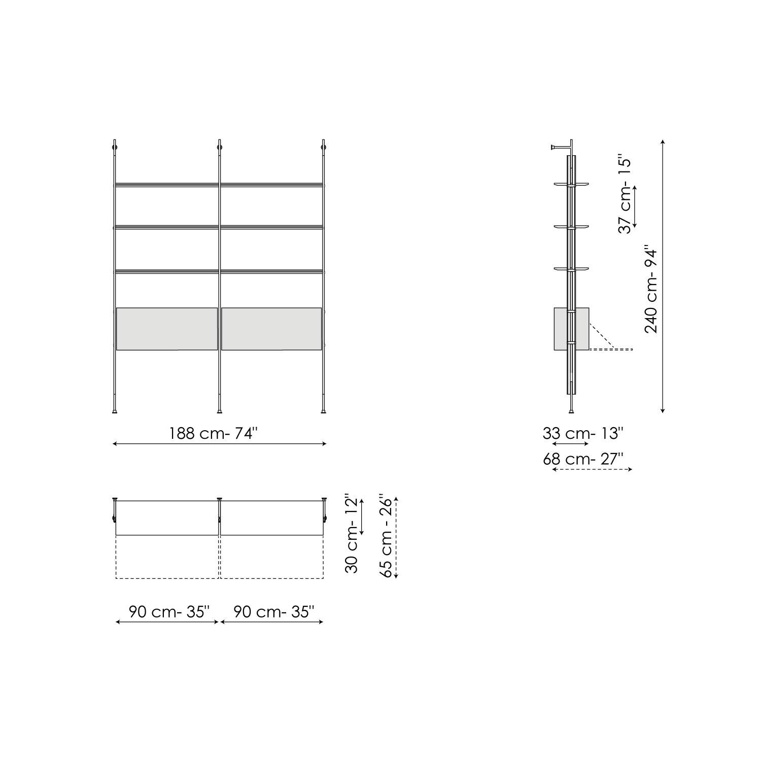 2 Module - Wandbefestigung