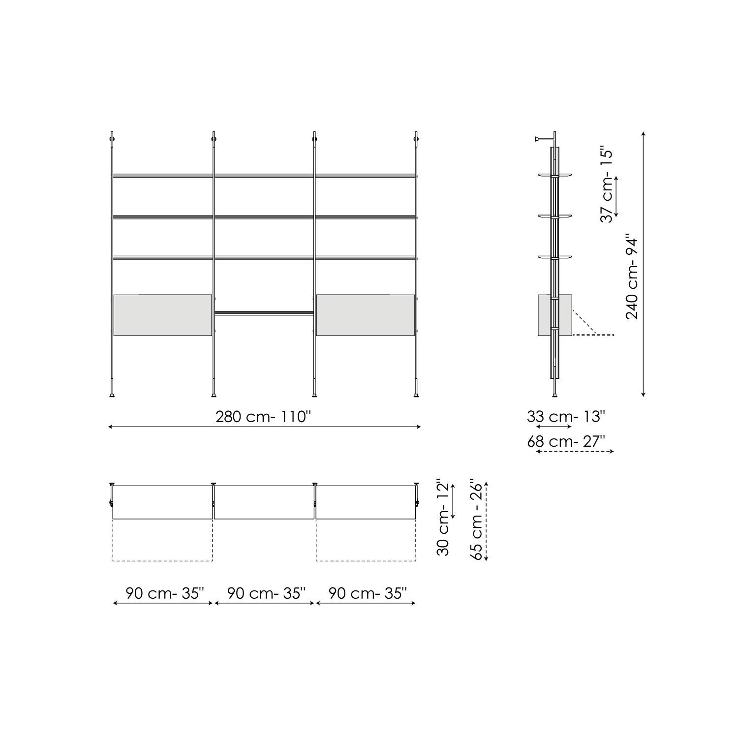 2 Module - Wandbefestigung