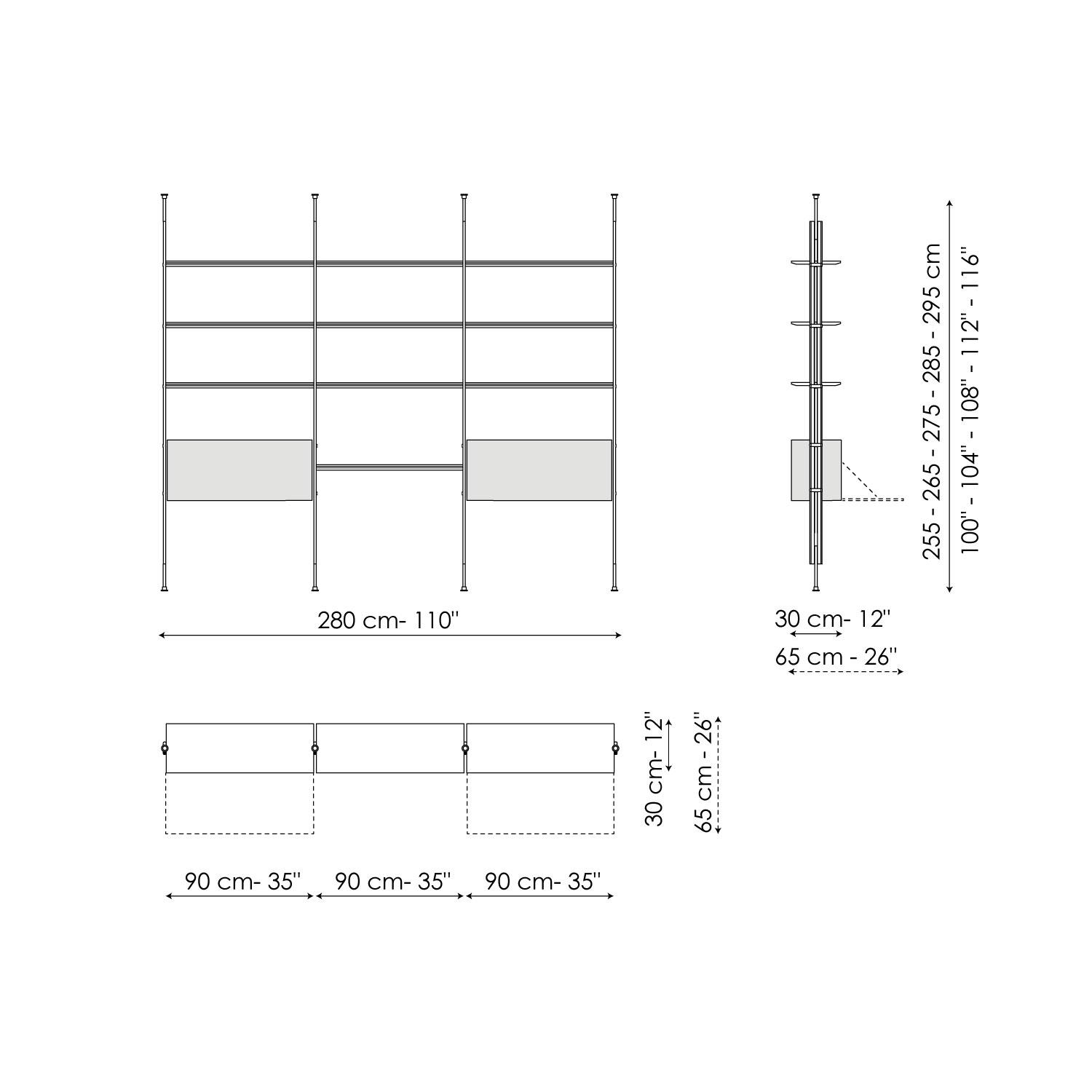 3 Module - Deckenbefestigung