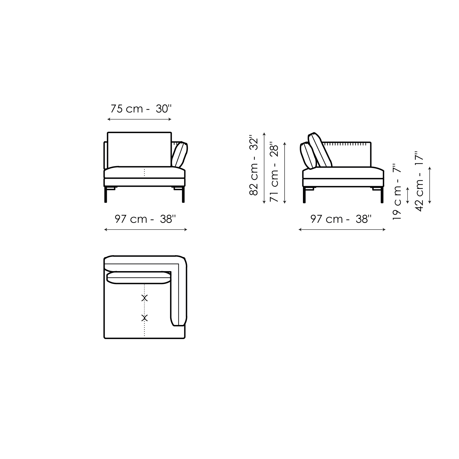 End section sofa 97