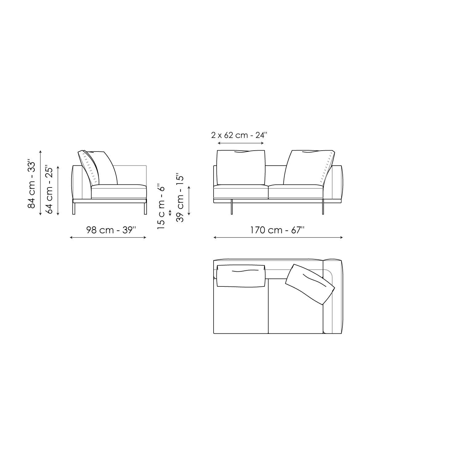 Sofa Endteil 170