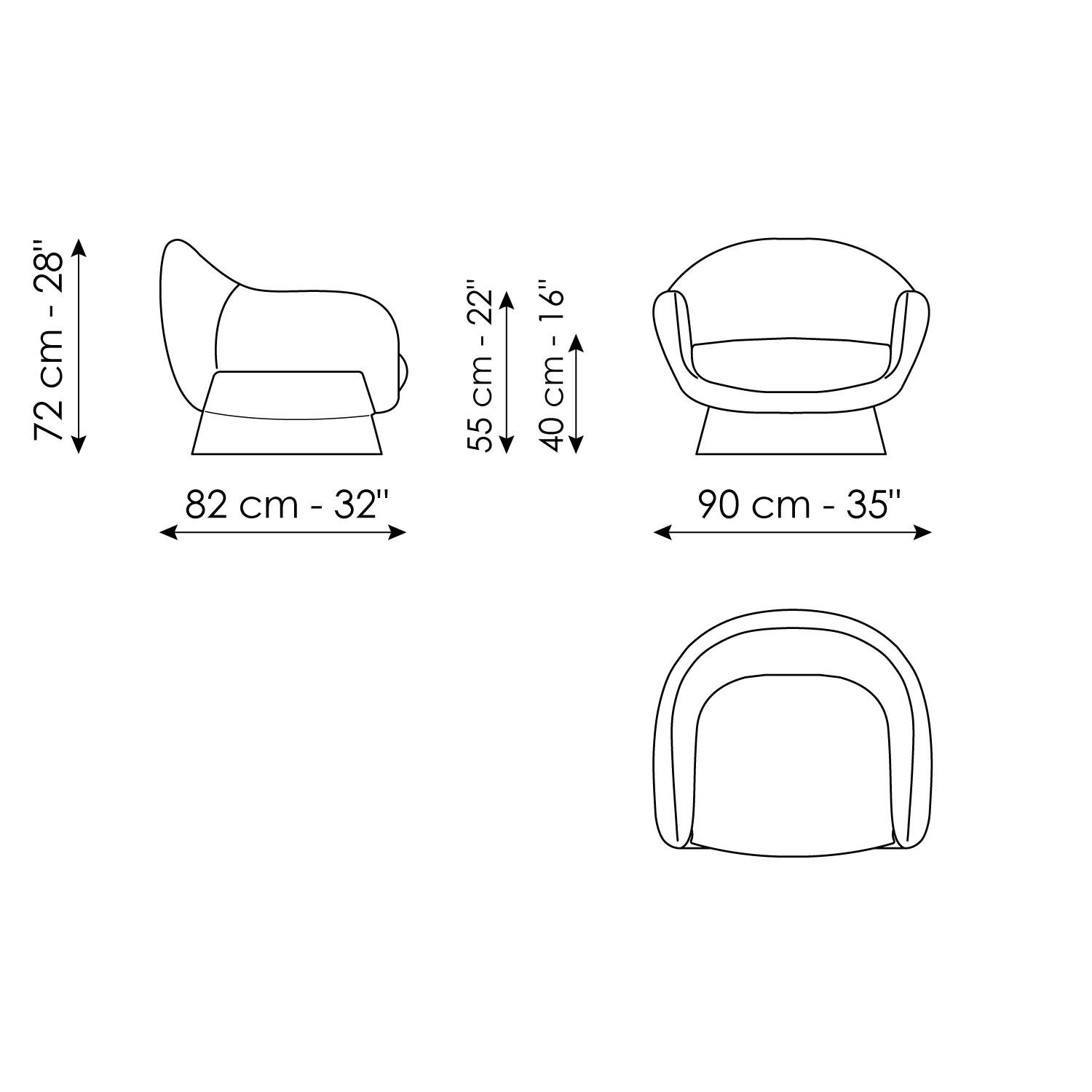 Boolean armchair - base fissa