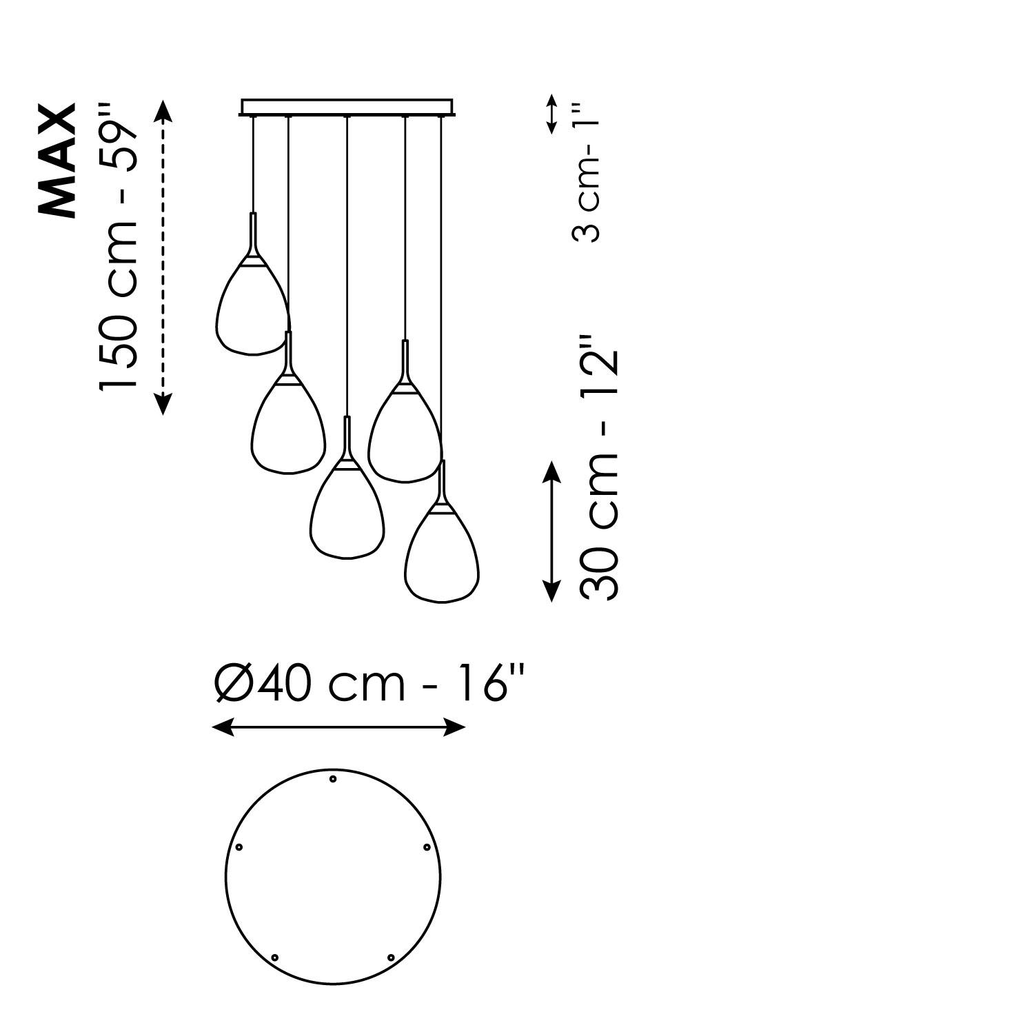 Gocce - 5 lights