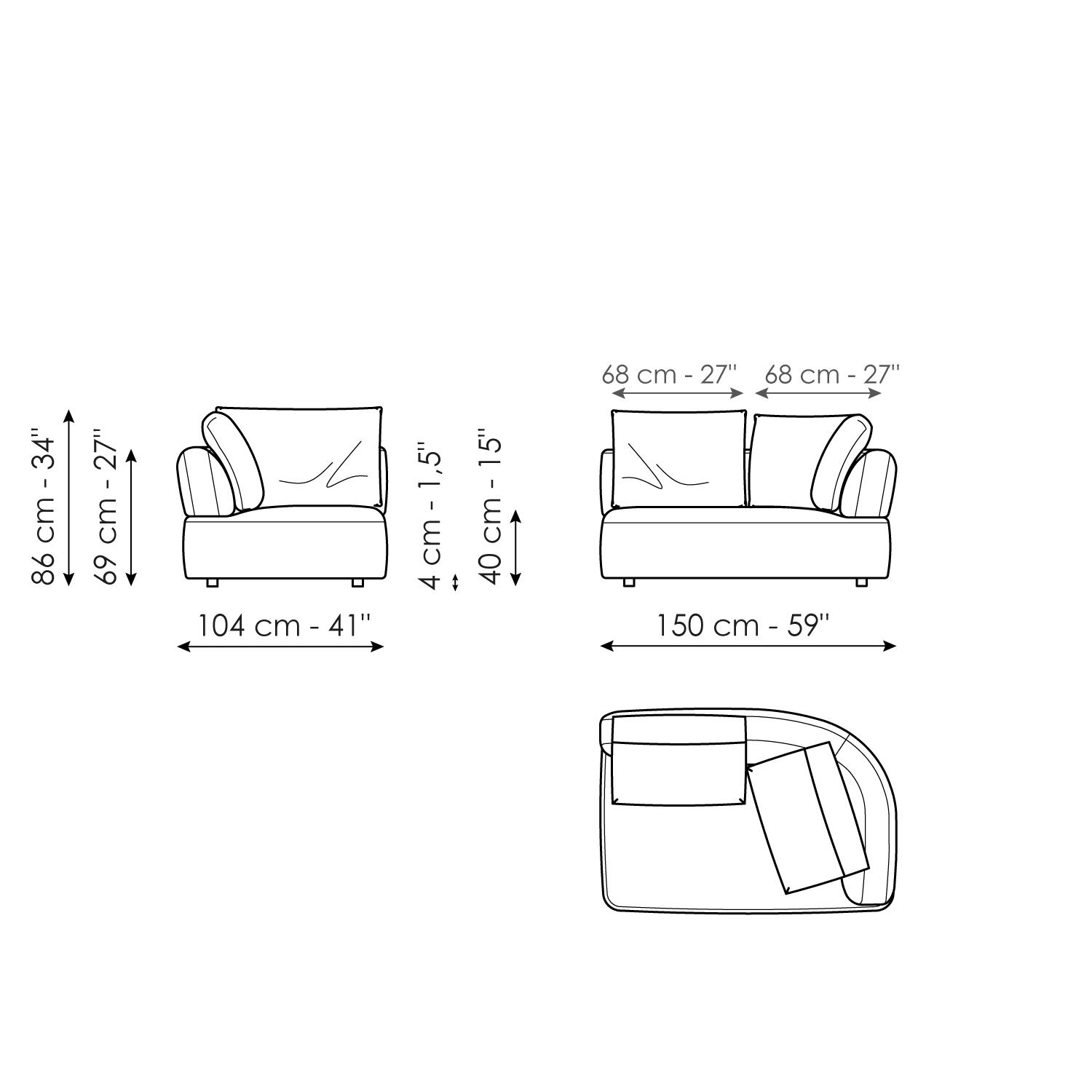 End section sofa 150