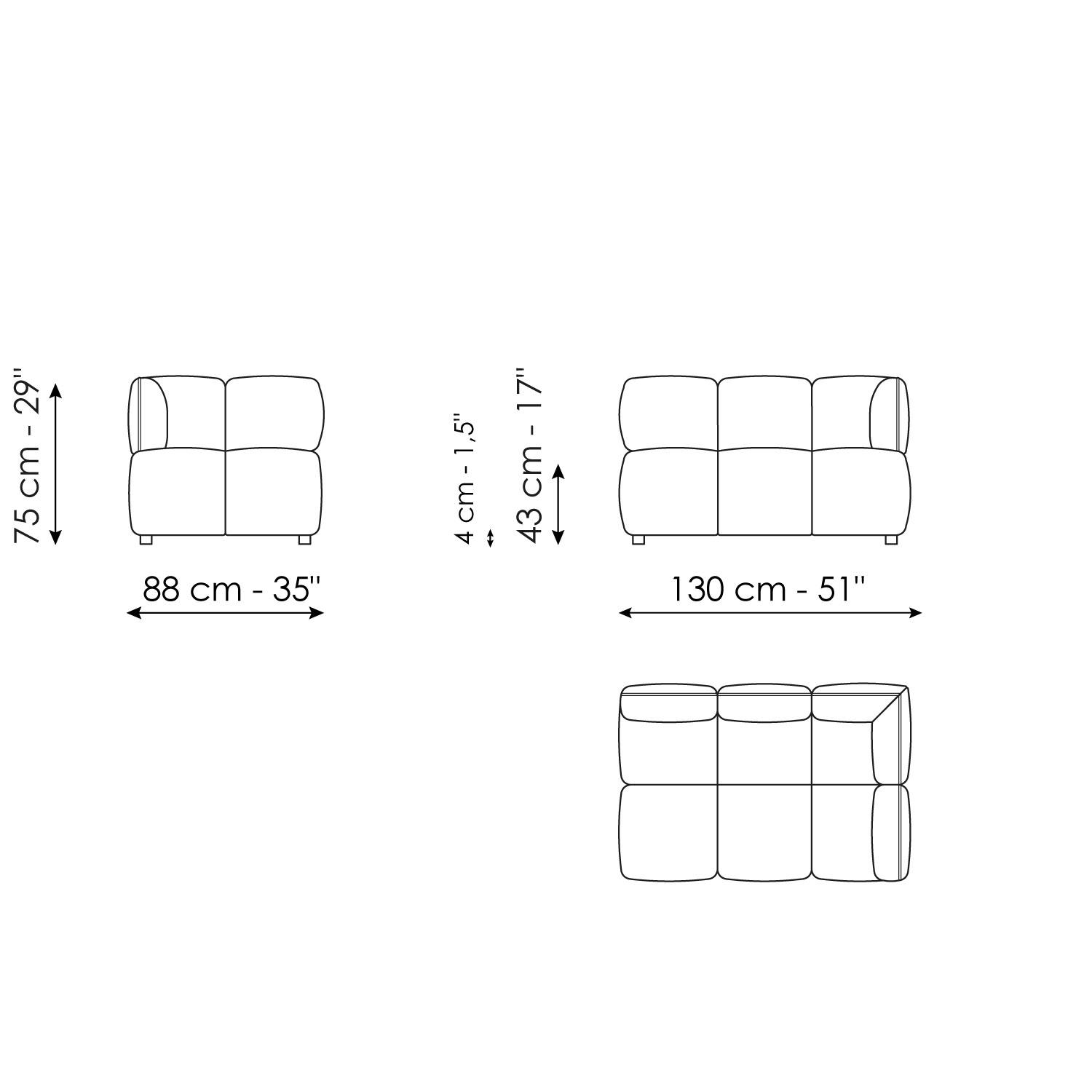 End section sofa 130