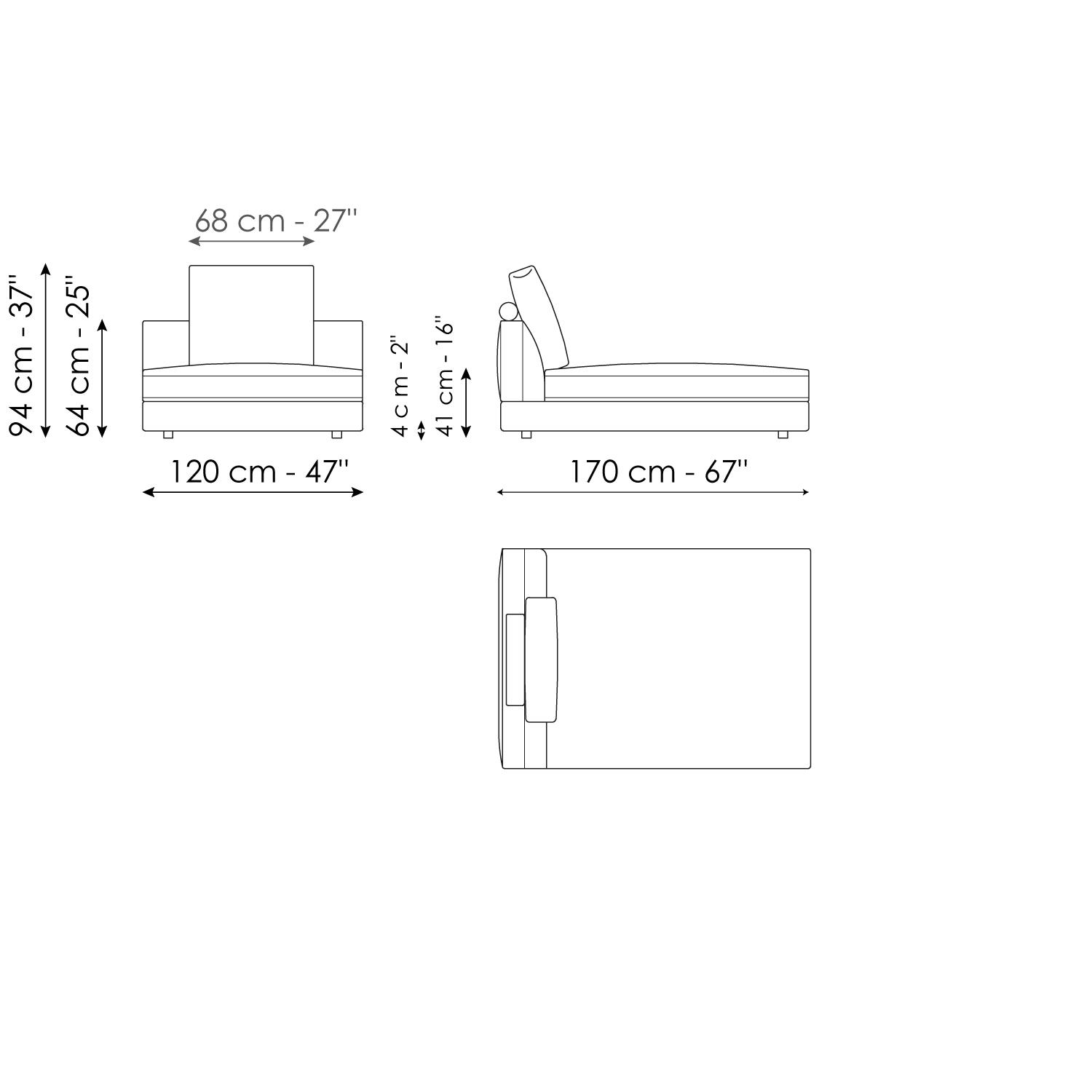 Chaise large 170 x 120