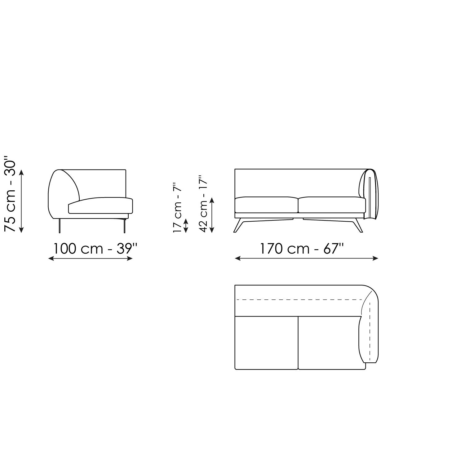 Sofa Endteil 170