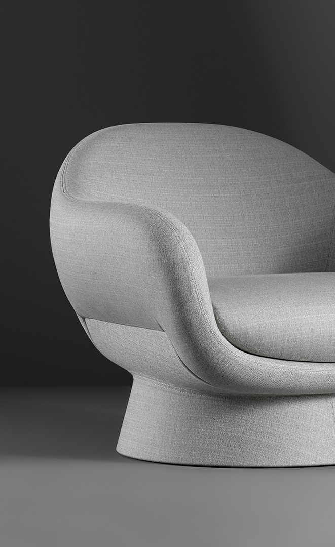 Boolean armchair - base rivestita