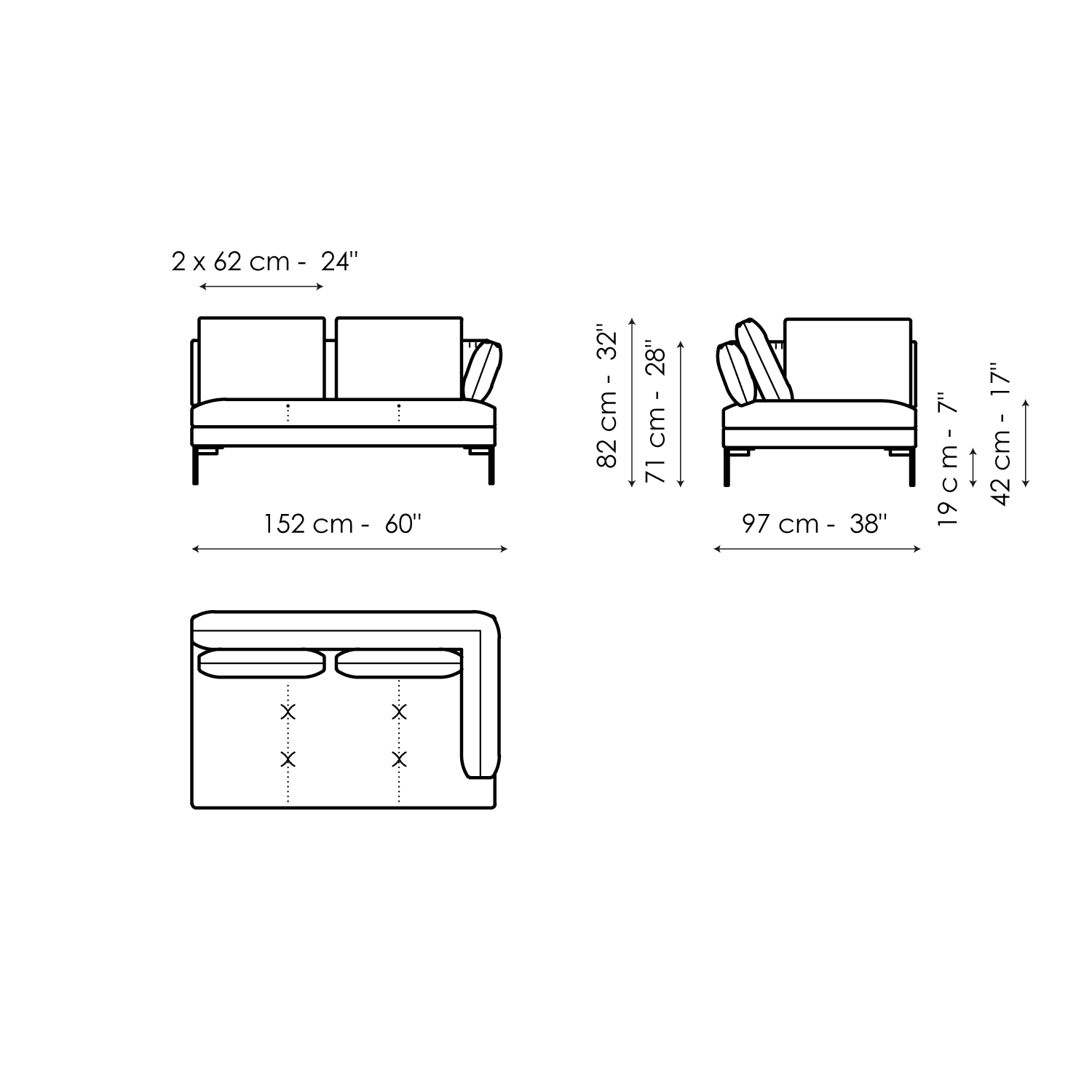 End section sofa 152