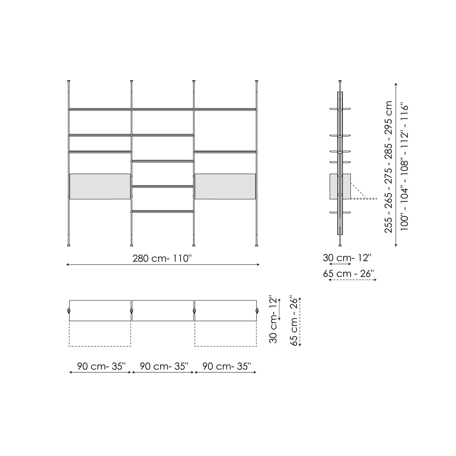 3 Module - Deckenbefestigung