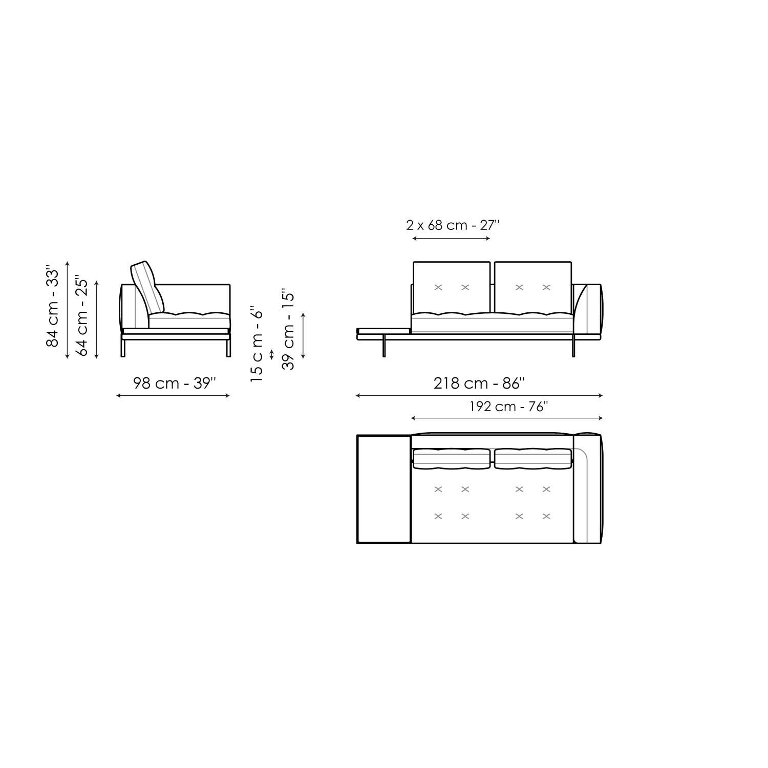 Élément terminal avec Plateau 218