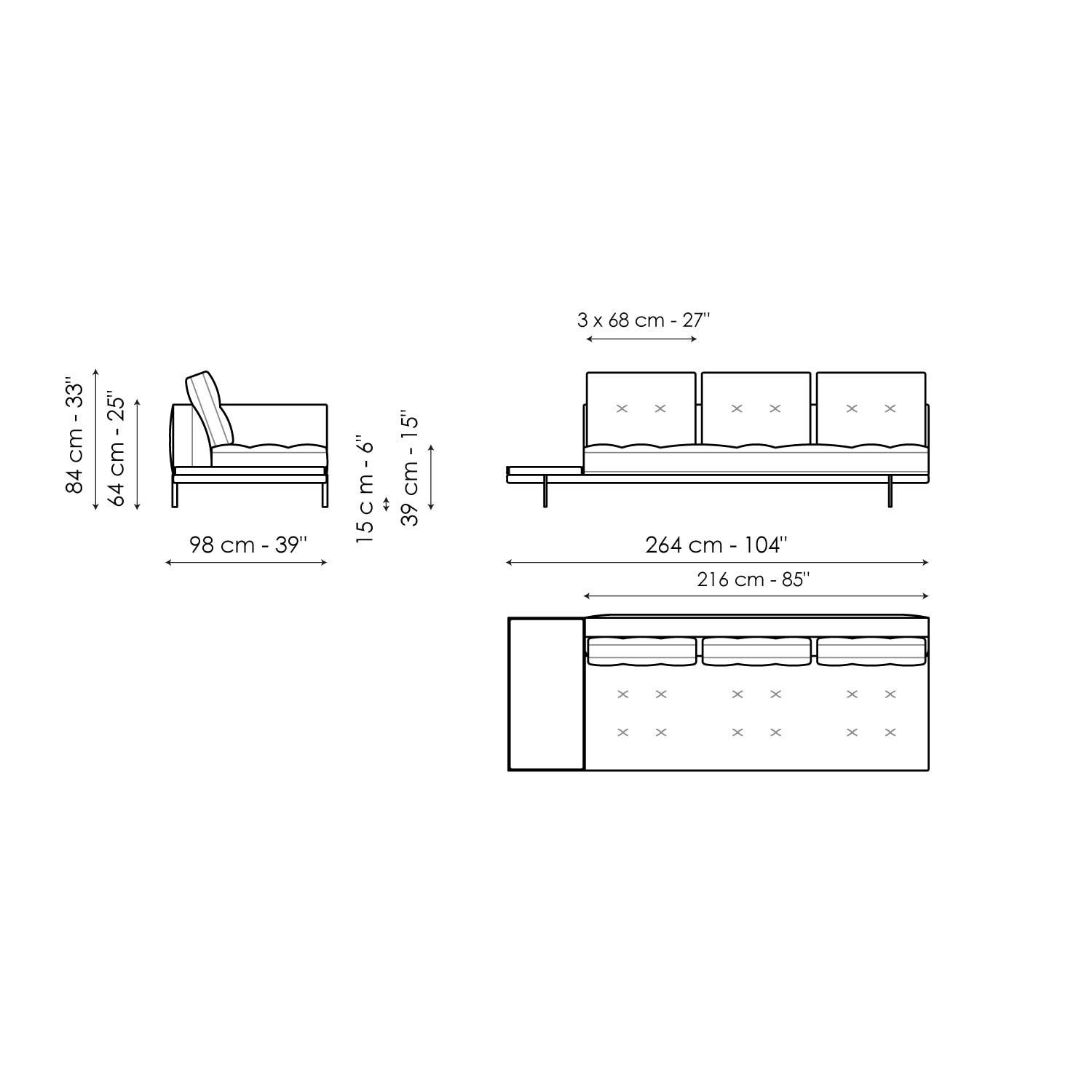 Élément centrale avec Plateau 264