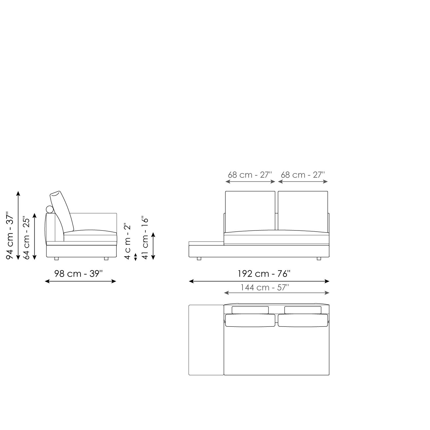 Center section with tray 192