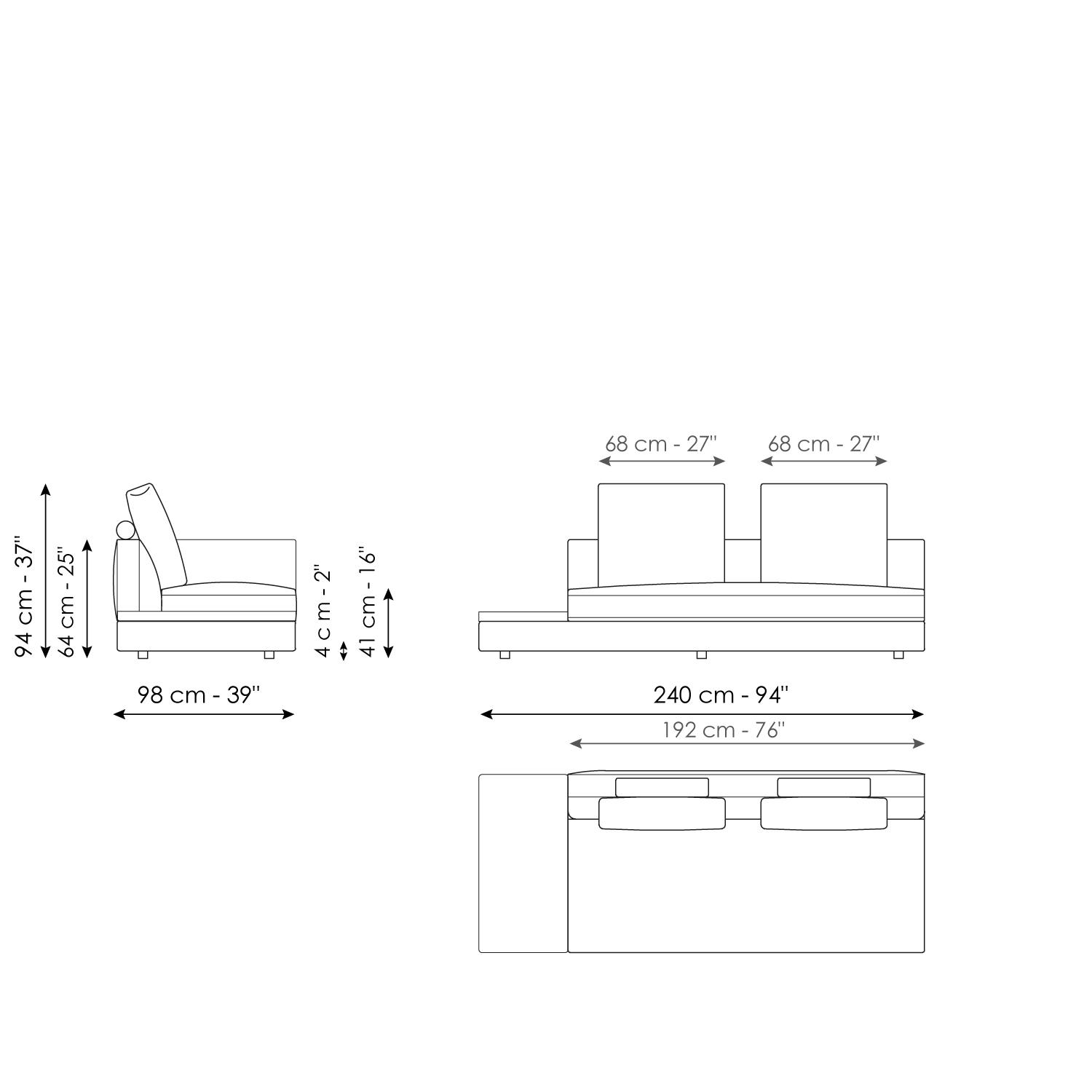 Center section with tray 240