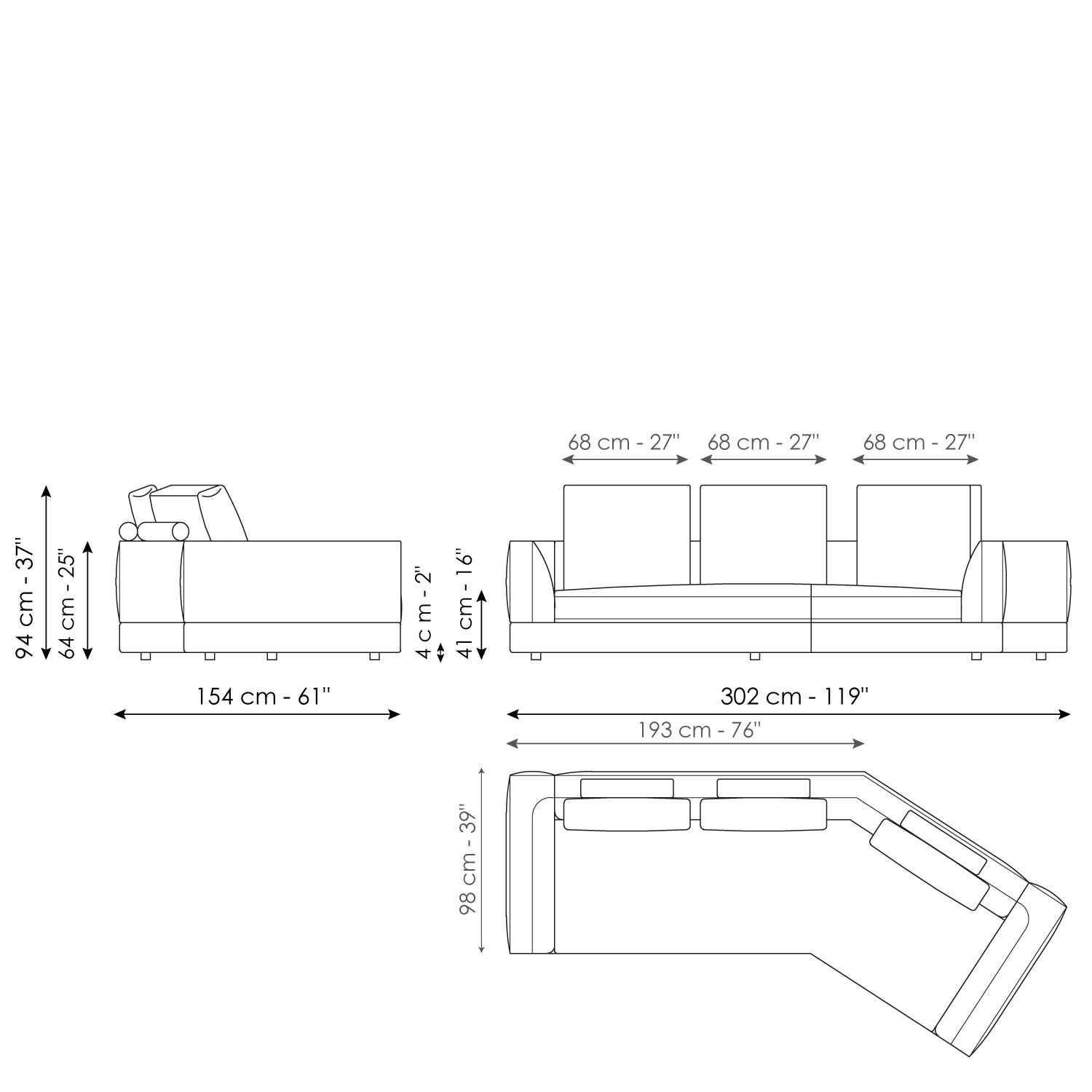 Angular sofa 302
