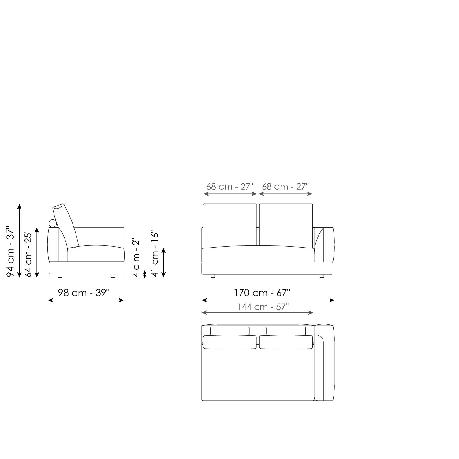 End section sofa 170