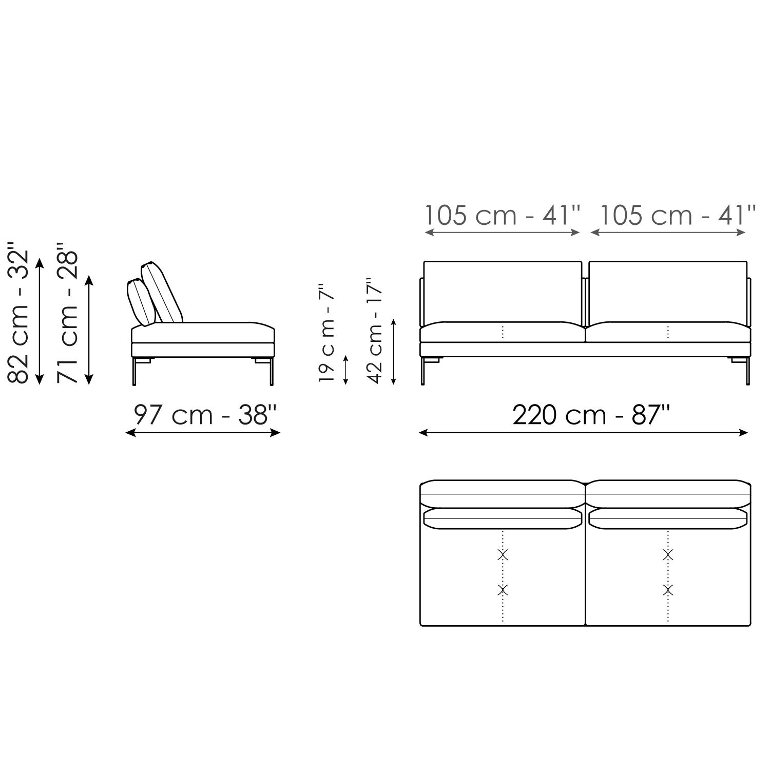 Center section sofa 220