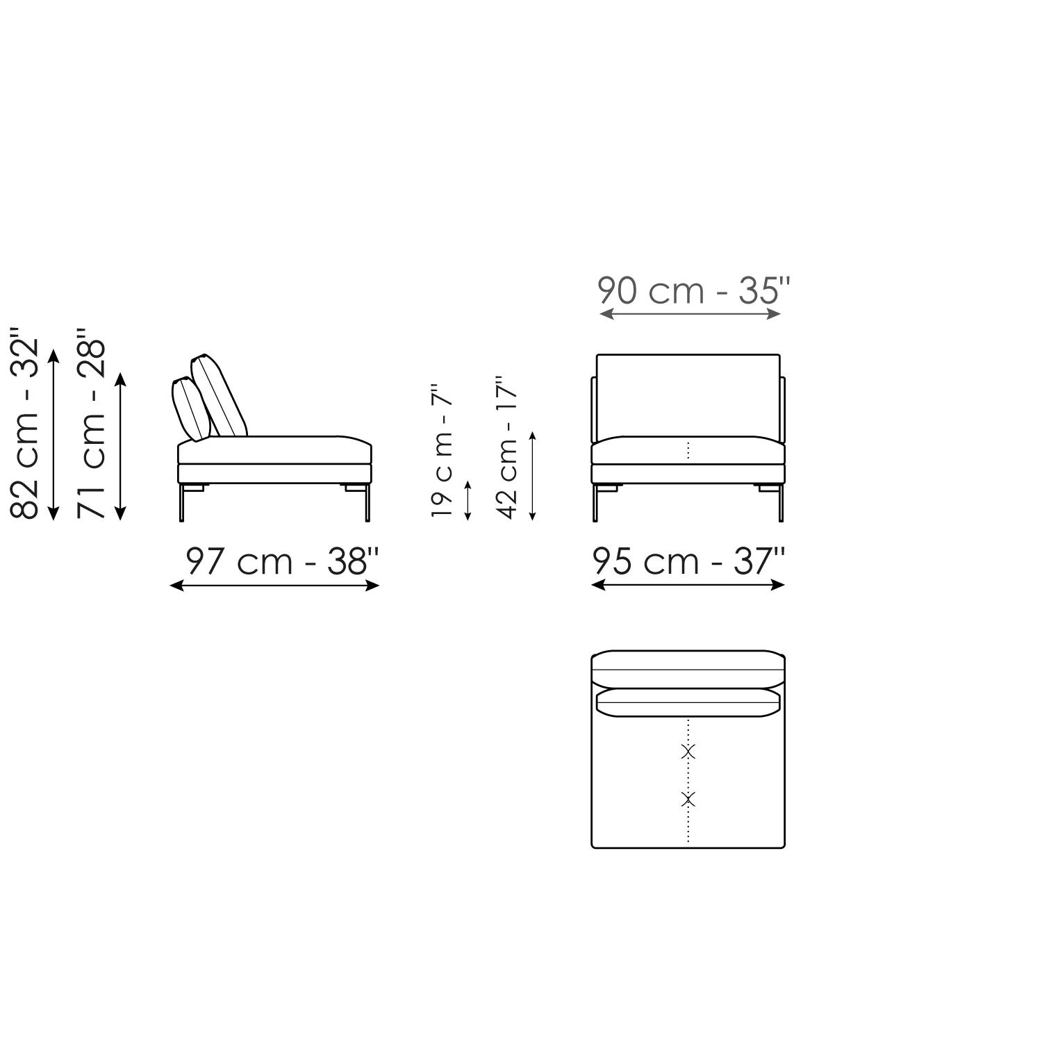 Center section sofa 95
