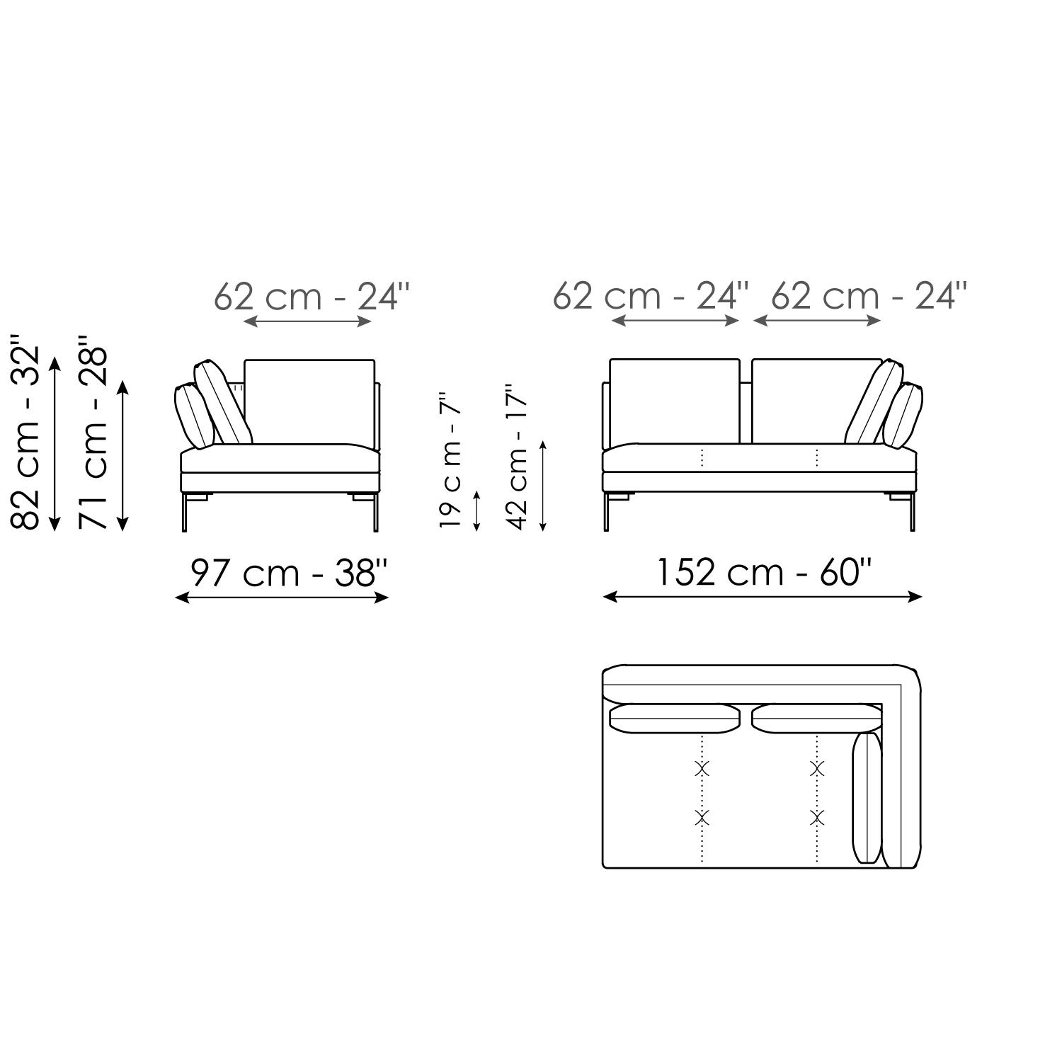 End section corner sofa 152