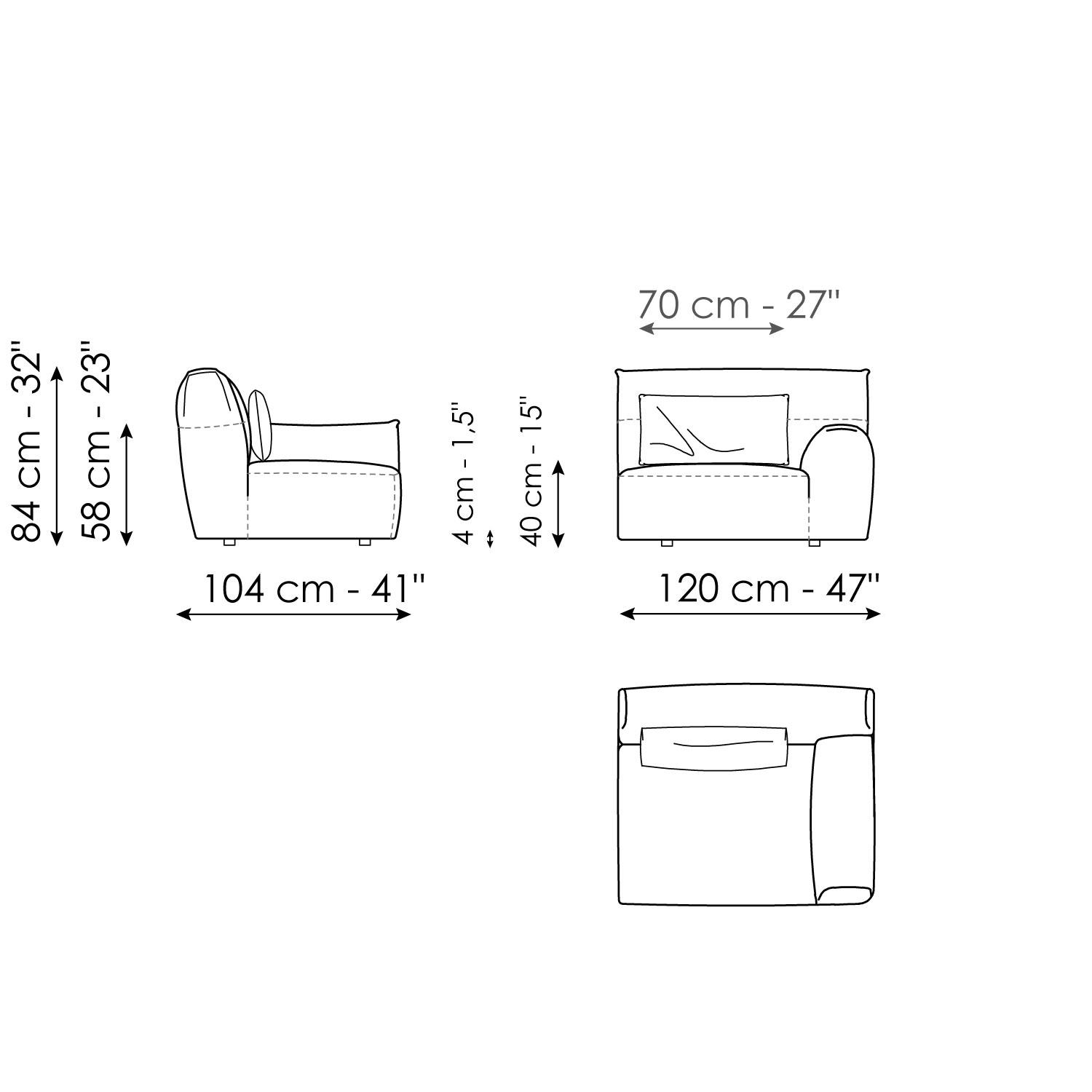 End section sofa 120