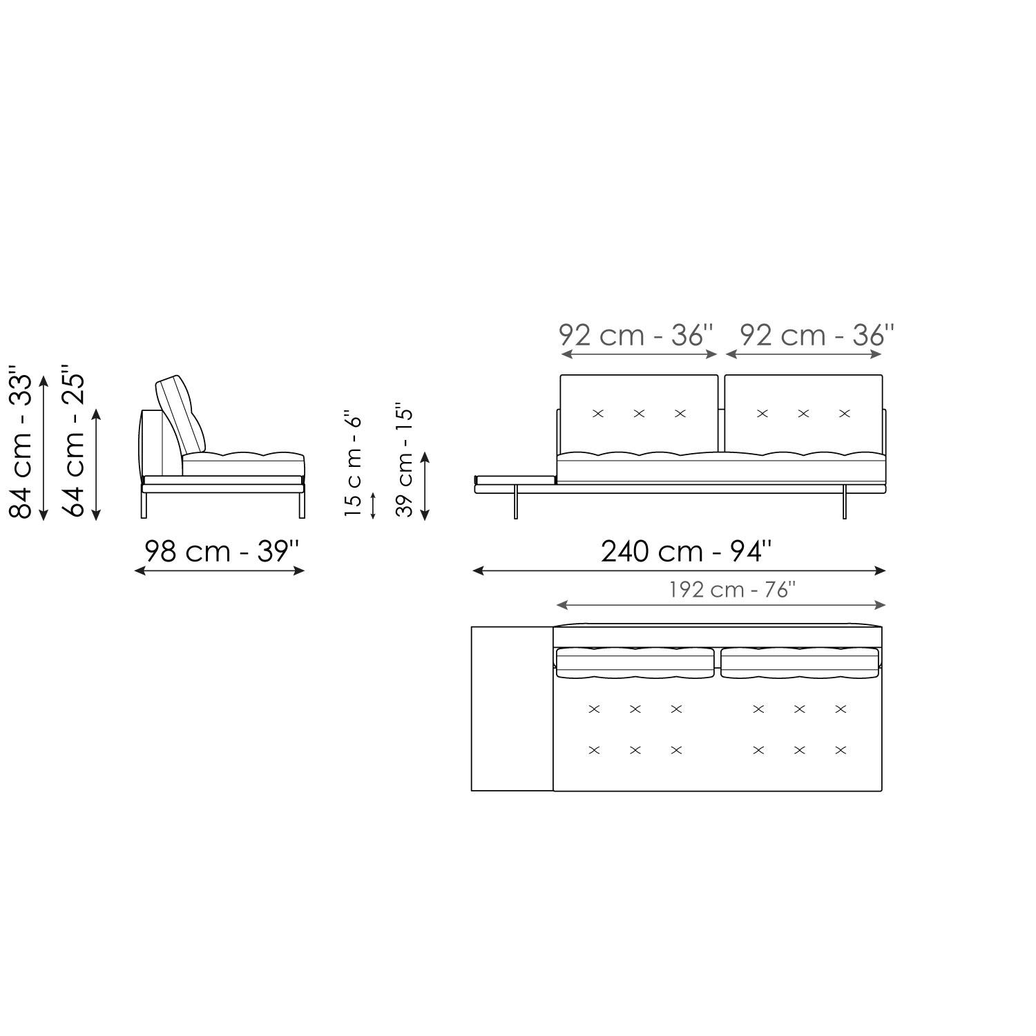 Central section with tray 240