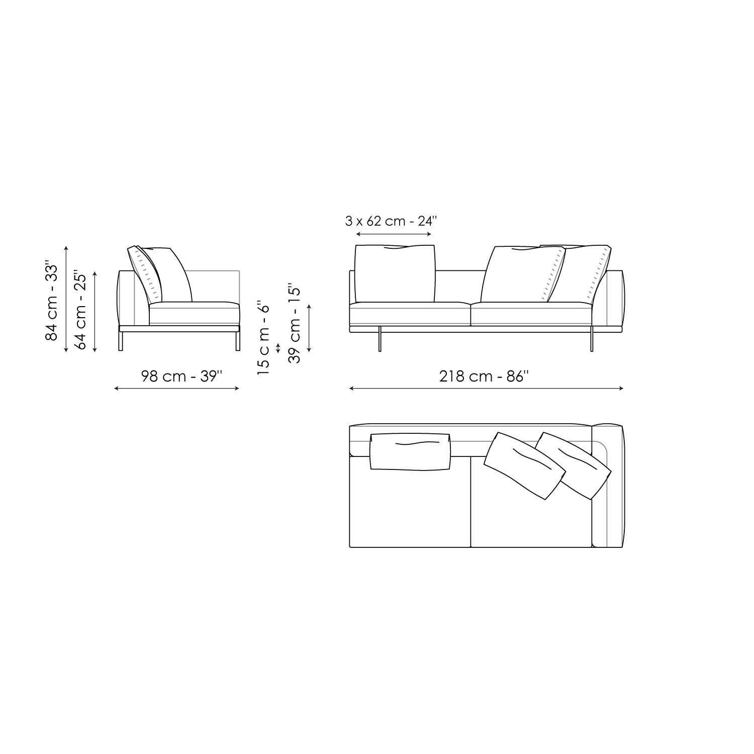 End section sofa 218