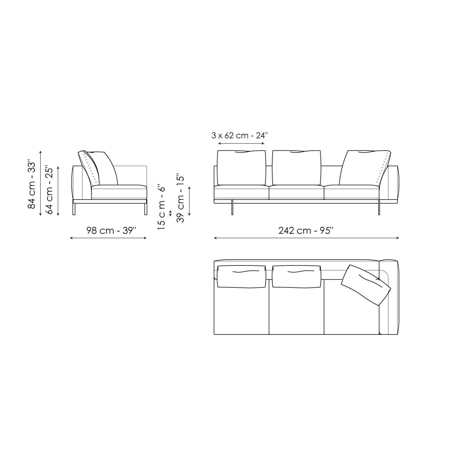 End section sofa 242